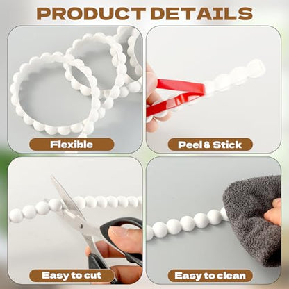 Foxtell 2 Pack 10ft Flexible Molding Trim Peel and Stick for Walls, Paintable, DIY Wall Trim for Bathroom, Mirror Frame, Home Decoration