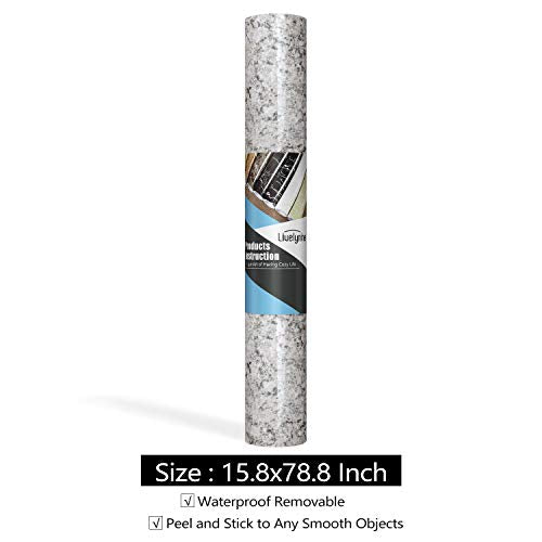 Livelynine Granite Countertop Contact Paper Waterproof Self Adhesive Marble Wallpaper Peel and Stick Countertops for Kitchen Counter Tops Table Bathroom Desk Cover Removable Wall Paper 15.8x78.8 Inch - size: 15.8"W x 78.8"L