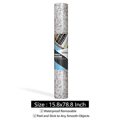 Livelynine Granite Countertop Contact Paper Waterproof Self Adhesive Marble Wallpaper Peel and Stick Countertops for Kitchen Counter Tops Table Bathroom Desk Cover Removable Wall Paper 15.8x78.8 Inch - size: 15.8"W x 78.8"L