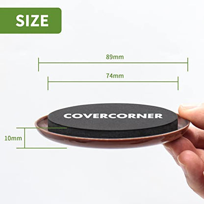Furniture Sliders for Carpet 8 PCS - 3 1/2" Brown - size: 8 PCS 3 1/2 inch Brown