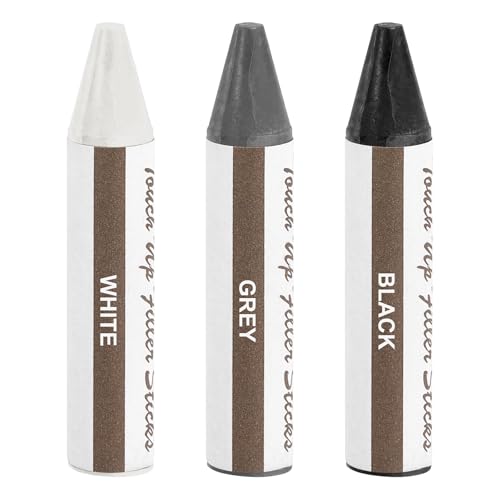 uxcell Wood Filler Stick, 3 Pcs Wax Sticks Wood Touch Up Markers - color: White/Gray/Black