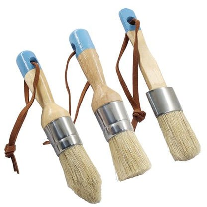 3 Pcs Chalk Paint Brush Set, Natural Bristle Brush for Makeover