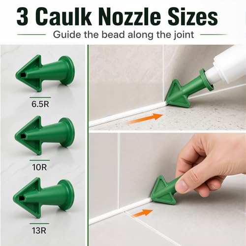 16 Piece 3-in-1 Caulking Tool Kit, Caulk Remover & Grout Removal Tools