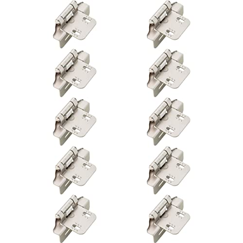 Franklin Brass (10-Count) Self-Closing Cabinet Hinges Semi-Wrap 1/4' Overlay for Cabinet Doors Kitchen/Cabinets/Cupboards/Furniture Satin Nickel H01911K-SN-B (Pack of 10) - size: 1/4" Overlay (Pack of 10)