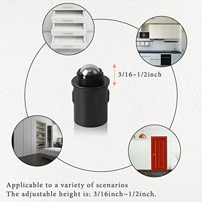2 Pack Drive-in Ball Catch, Adjustable Spring Latch with Strike Plate for Cabinets, Black - color: Black, size: 2 Pack