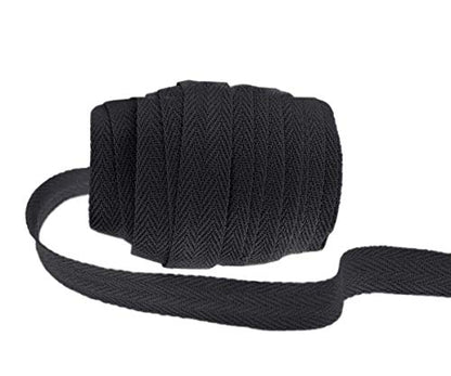 Abbaoww 50 Yards Cotton Twill Tape Ribbon 1 Inch for Sewing, Black - color: Black, size: 1 Inch