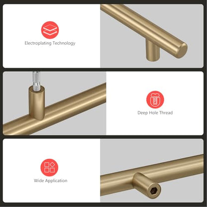 homdiy 20 2-1/2in Cabinet Handles Champagne Bronze Kitchen Cabinet Pulls Drawer Pulls for Dresser Drawers - color: Champagne Bronze, size: 2-1/2in hole centers