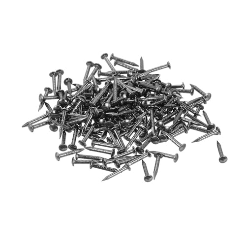 200pcs Tiny Wooden Nails for DIY Craft Projects, Antique Drawer Repairing, Mini Boxes Decorative Accessories (1×8mm/0.04×0.3in) Color: Black/Metallic Dark Gray - color: Black, style: 1*8mm