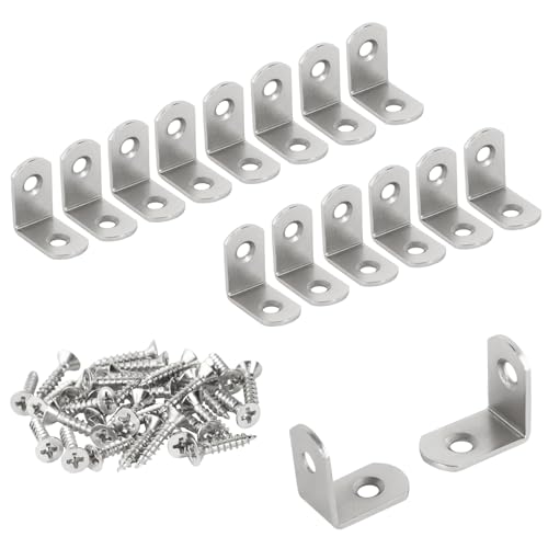 SDTWZW L Bracket 1 × 1 in Corner Brace Right Angle Metal Support Fastener - color: Silver