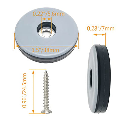 Furniture Sliders Chair Glides 1.5" Heavy Duty Furniture Glides Sliders Reusable Round Chair Leg Slides with Stainless Steel Screws Move Your Furniture Easy Safely Protects Your Floor - 12 Pack - size: 1.5"_12 Pack