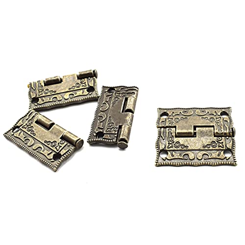 Antique Bronze Decorative Hinges Pattern Carved Design - color: 26 x 23 mm