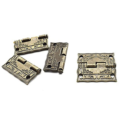 Antique Bronze Decorative Hinges Pattern Carved Design - color: 26 x 23 mm