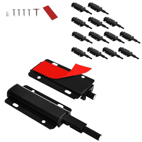 15 Pack Magnetic Push Open Cabinet Latch, Catch for Hidden Door - size: 15 Pcs Black Magnetic Cabinet Latch