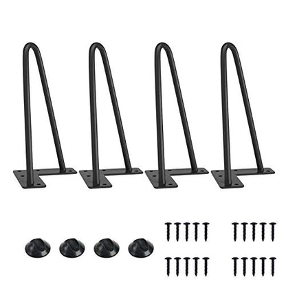 SMARTSTANDARD 8 Inch Heavy Duty Hairpin Furniture Legs, Black 4PCS - color: Black, size: 8 Inch
