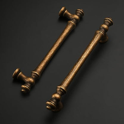 Amerdeco 10 Pack Antique Brass Cabinet Pulls 5" - color: Antique Brass, size: 5" hole center