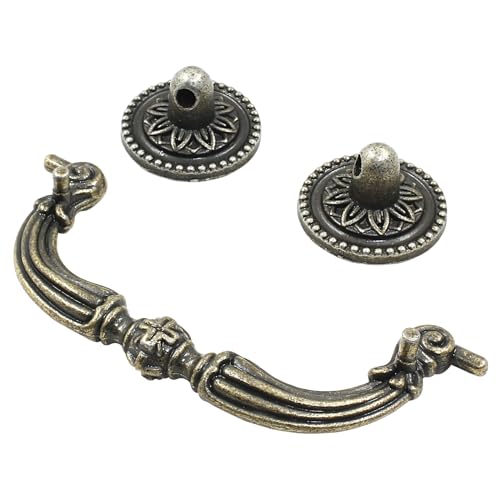 8 Pack 3.5" Hole Center Bail Pull Antique Bronze Drawer Handle - color: Antique Bronze(8 PCS), size: 3.5 Inch
