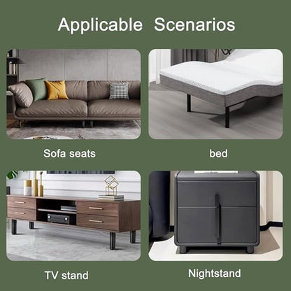 ESHINE 6 Pieces 3.4" Adjustable Bed Legs with Non-Slip Base, Metal (M8) - size: M8