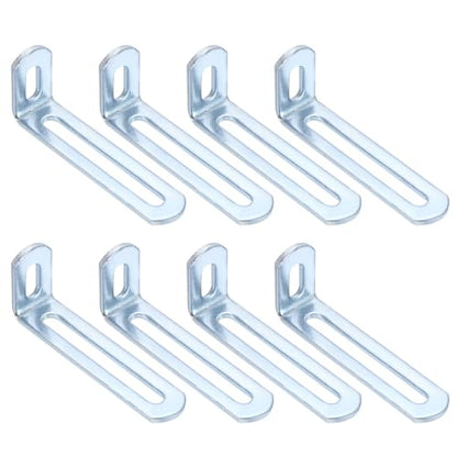 uxcell 8 Pcs Adjustable Right Angle Brackets 3.1"x1.2"x0.7" Silver - color: Silver, size: 3.1"x1.2"x0.7"