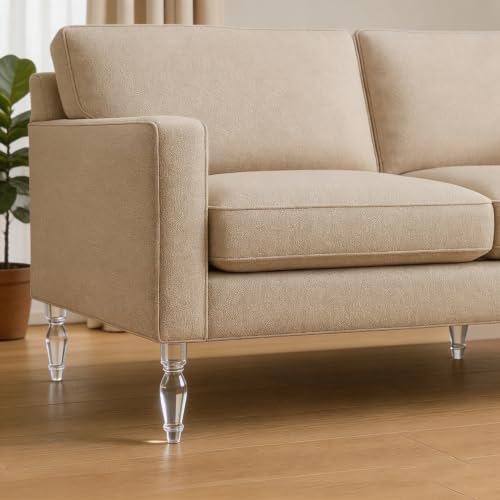7 Inches Clear Acrylic Furniture Legs 4Pcs, M10 Bolt Sofa Feet - size: H 7 Inch
