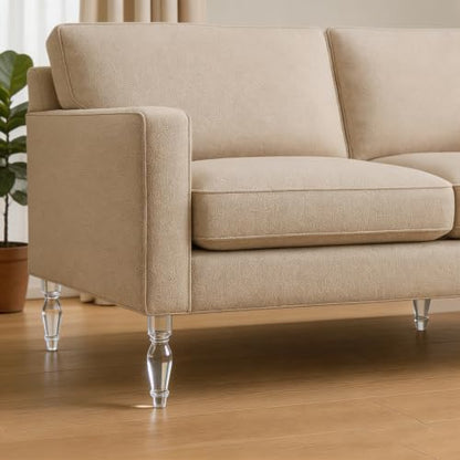 7 Inches Clear Acrylic Furniture Legs 4Pcs, M10 Bolt Sofa Feet - size: H 7 Inch