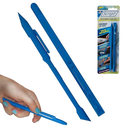 Scrigit Scraper No-Scratch Plastic Scraper Tool, 2 Pack - The Handy Multi-Use Scraping Tool for Removing Food, Labels, Stickers, Paint, Grease - Easy to Hold, Reaches Tight Spaces and Crevices - size: 2 Pack