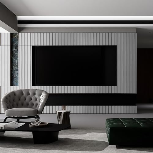 Peel and Stick Wood Slat Wall Panels - 17.5" x 100" Off-White Self-Adhesive Wallpaper, DIY Accent Wall Covering for Bedroom, Living Room, Rental-Friendly Easy Install Removable Decor