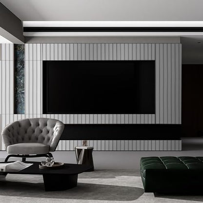 Peel and Stick Wood Slat Wall Panels - 17.5" x 100" Off-White Self-Adhesive Wallpaper, DIY Accent Wall Covering for Bedroom, Living Room, Rental-Friendly Easy Install Removable Decor