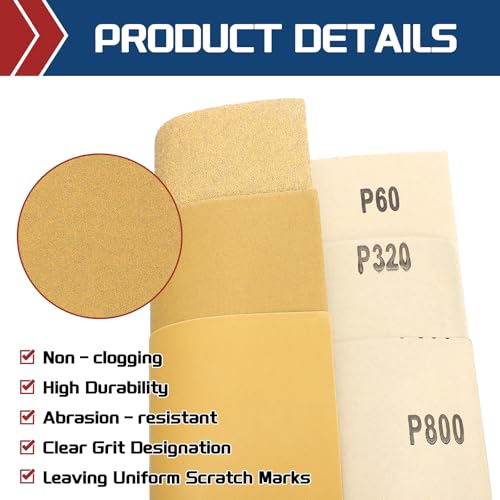 10Pcs Sand Paper 3.6x9Inch 80Grit Aluminum Oxide Sandpaper Sheets - size: 3.6 x 9 Inch x 80 Grits