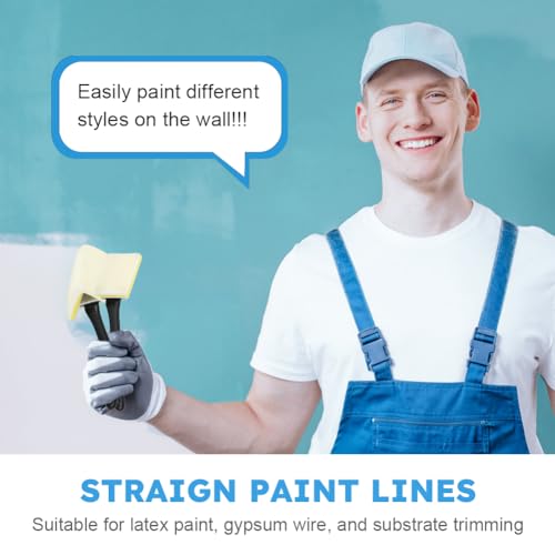 Paint Edger with Trim and Touch-Up Pad, Corner Walls & Ceilings Pad Painter Easy-to-Use Edge Painting Tool 6-Inch Painting Wall Edges Paint Pad Set for Home Interior High Ceiling