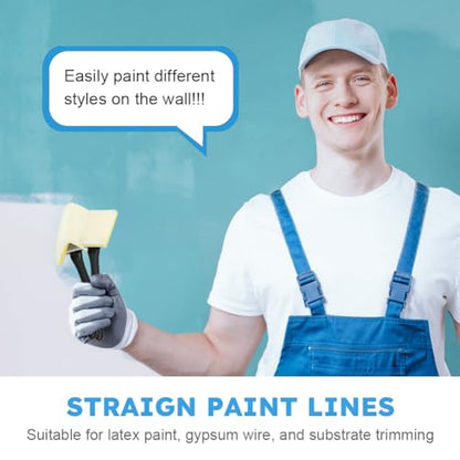 Paint Edger with Trim and Touch-Up Pad, Corner Walls & Ceilings Pad Painter Easy-to-Use Edge Painting Tool 6-Inch Painting Wall Edges Paint Pad Set for Home Interior High Ceiling
