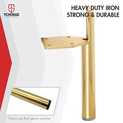 5 Inch Side-Mounted Tapered Metal Legs,4PCS Mid-Century Modern Gold - color: Gold, size: 6.8 in