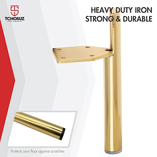 6 Inch Side-Mounted Tapered Metal Legs,4PCS Mid-Century Modern Gold - color: Gold, size: 6 in