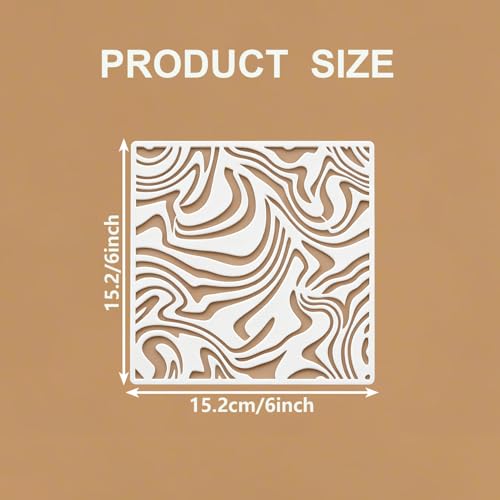 16 Pcs Texture Stencils for Painting Reusable Plastic Small 6×6 Inch Geometric Layering Stencils Abstract Layering Drawing Templates for Crafts DIY Wall Canvas Notebook Knit Card Wood - color: Style A
