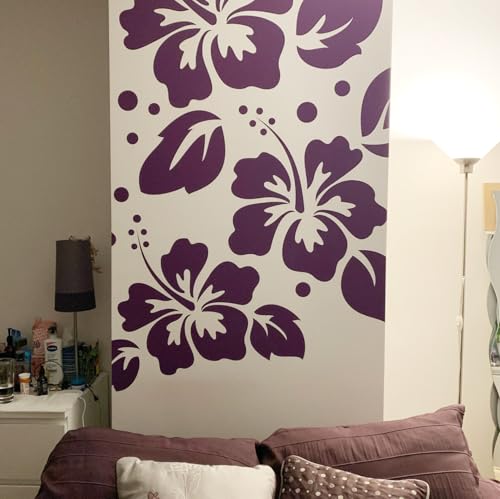 Large Flower Stencils for Wood Fence Hibiscus Stencil for Painting Walls - style: Hibiscus