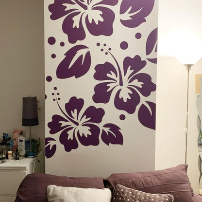 Large Flower Stencils for Wood Fence Hibiscus Stencil for Painting Walls - style: Hibiscus