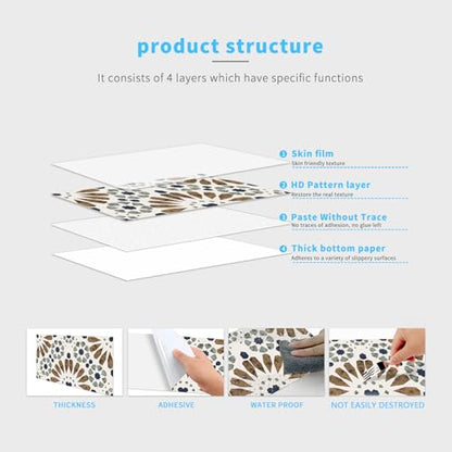 Peel and Stick Backsplash Tile Sticker, 5.91x11.81 inch, 15pcs - color: Fg-l51-hzw, size: 5.91 x 11.81 inch
