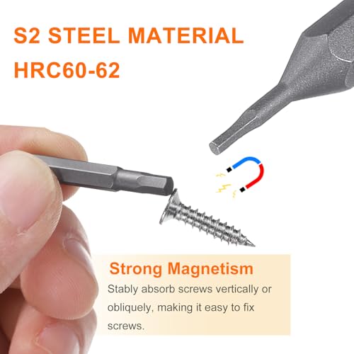 HARFINGTON 3pcs H0.9 Hex Screwdriver Bit 5/32" Hex Shank 28mm Length - size: H0.9