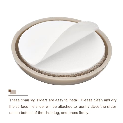 uxcell Furniture Sliders, 16Pcs 2" - Plastic Self-Adhesive Round Sliding Pads, Chair Glides for Carpeted Tile Vinyl Hardwood Floors (Grey) - size: 2"