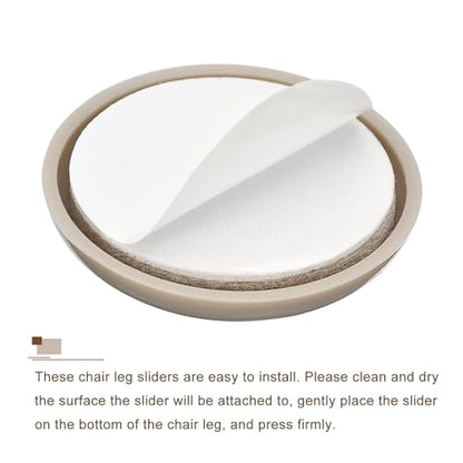 uxcell Furniture Sliders, 16Pcs 2" - Plastic Self-Adhesive Round Sliding Pads, Chair Glides for Carpeted Tile Vinyl Hardwood Floors (Grey) - size: 2"