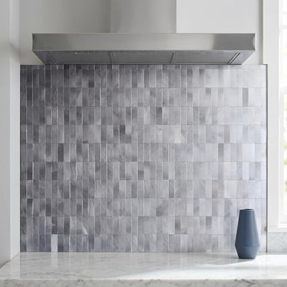 XUANINY Peel and Stick Tile Backsplash Wall Tiles, Frosted Silver, 8-Pack - color: Frosted Silver 8