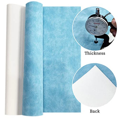 XHT 30 x 135 cm Suede PU Faux Leather Fabric, Soft Smooth Crafts Synthetic Fabric for DIY Handicraft Wallets Bags Making (Sky Blue) - color: Sky Blue