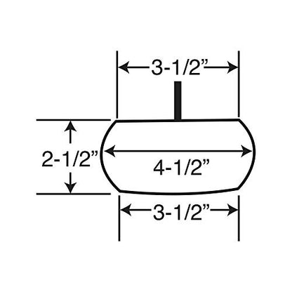 2-1/2 in. x 4-1/2 in. Stained Cherry Solid Hardwood Round Bun Foot | 4 Pack with 4 Free Insert Nuts and Drill Bit