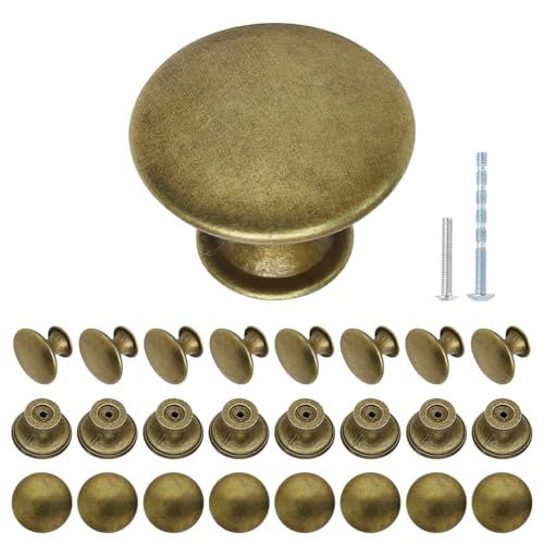 24 Pcs 30mm, Antique Brass Kitchen Cabinet Knobs - color: Antique Brass, size: 24 Pcs