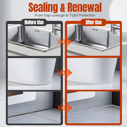 Gray Silicone Caulk, Flexible & Waterproof Caulking, Easy Squeeze - color: Gray