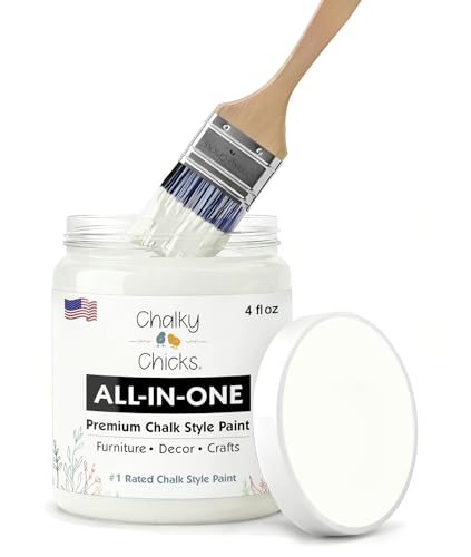 Chalky Chicks Buttermilk 4 Fl Oz Chalk Paint for Furnitur All in One - color: Buttermilk (White), size: 4 Fl Oz (Pack of 1)