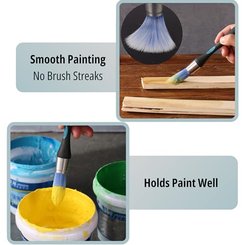Bates- Trim Brush, 0.75 Inch, Edge Painting Tool, Trim Paint Brushes, Trimmer Edger, Trim Brush - color: Blue-black, size: 0.75 inch, 1 Pack