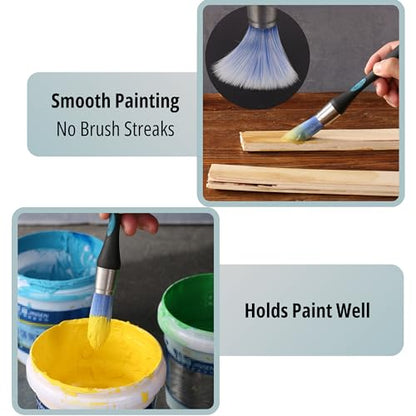 Bates- Trim Brush, 0.75 Inch, Edge Painting Tool, Trim Paint Brushes, Trimmer Edger, Trim Brush - color: Blue-black, size: 0.75 inch, 1 Pack