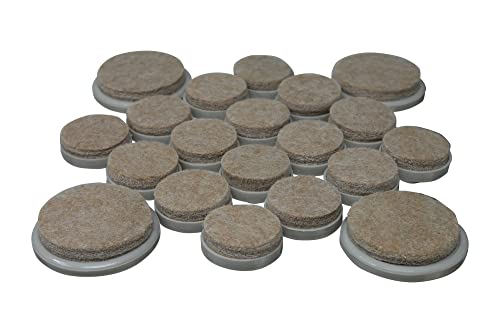 Shepherd Hardware 9936 Nail On Furniture Glides with Felt Pads, 1-Inch and 1-1/2-Inch, 20-Count, Almond