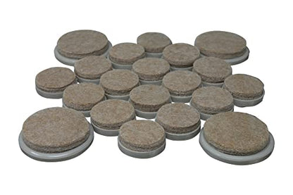 Shepherd Hardware 9936 Nail On Furniture Glides with Felt Pads, 1-Inch and 1-1/2-Inch, 20-Count, Almond