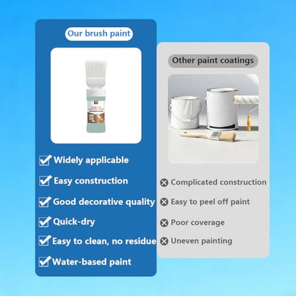 Wood and Metal Paint 2-in-1 Brush (6.35oz, Glacier Blue) Convenient Solid Wood Furniture Repair, Outdoor Metal Coating - color: Glacier Blue, size: 6.35 Fl Oz (Pack of 1)